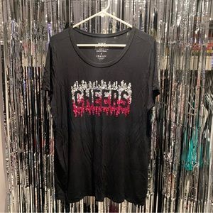 Torrid Black Top w/ Sequined Cheers Size 1X